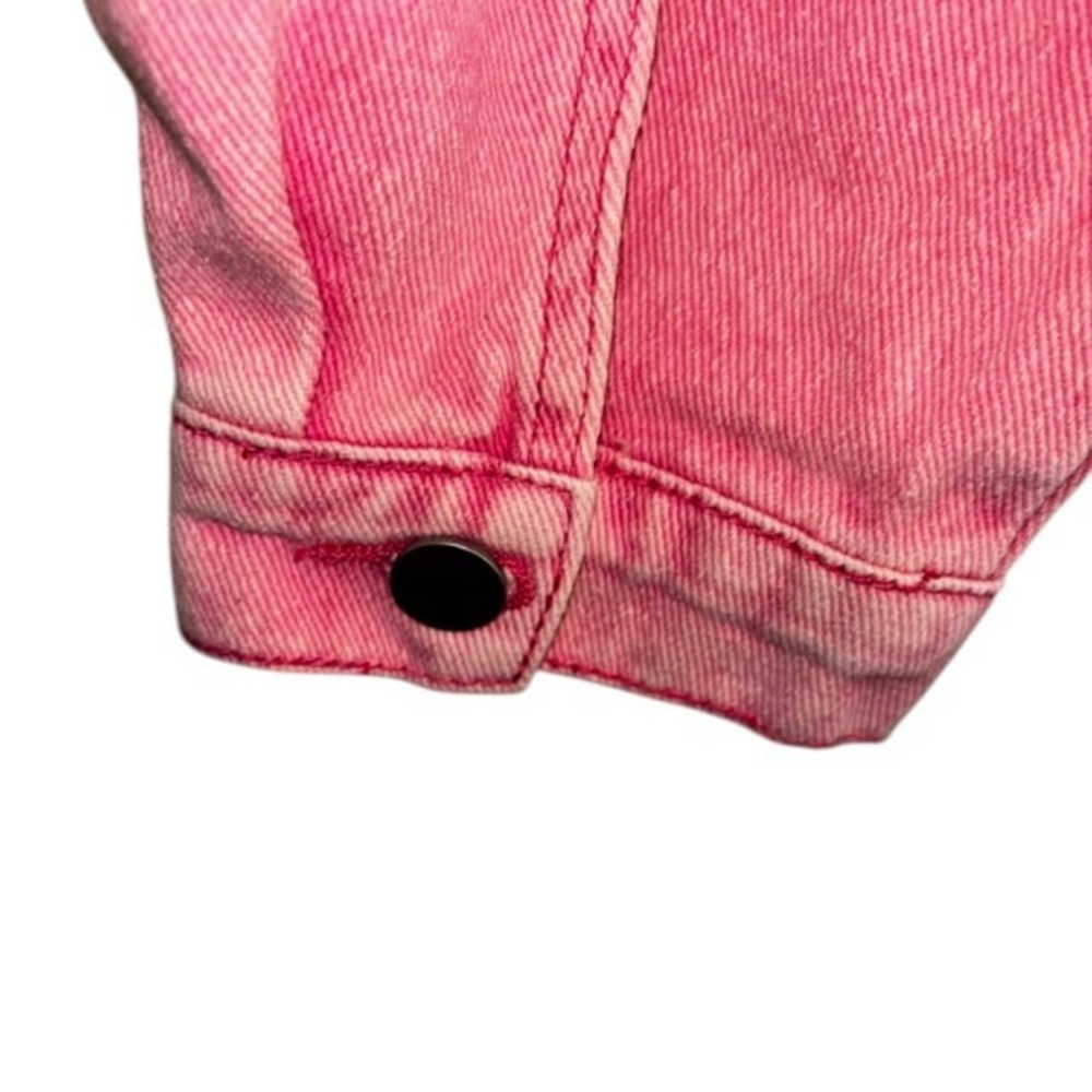 Savanna Jane Pink Acid Wash Pearl Embellished Denim Jacket Western Cropped Small - Picture 9 of 10